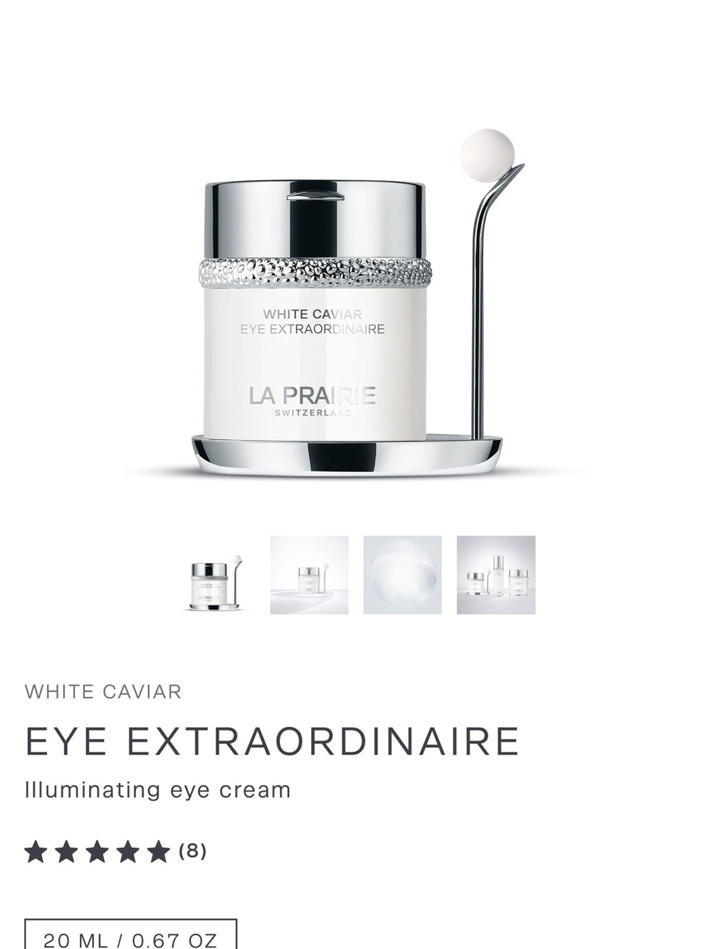 La Prairie White & Silver White Caviar Eye Extraordinaire ex2026/10 ！！